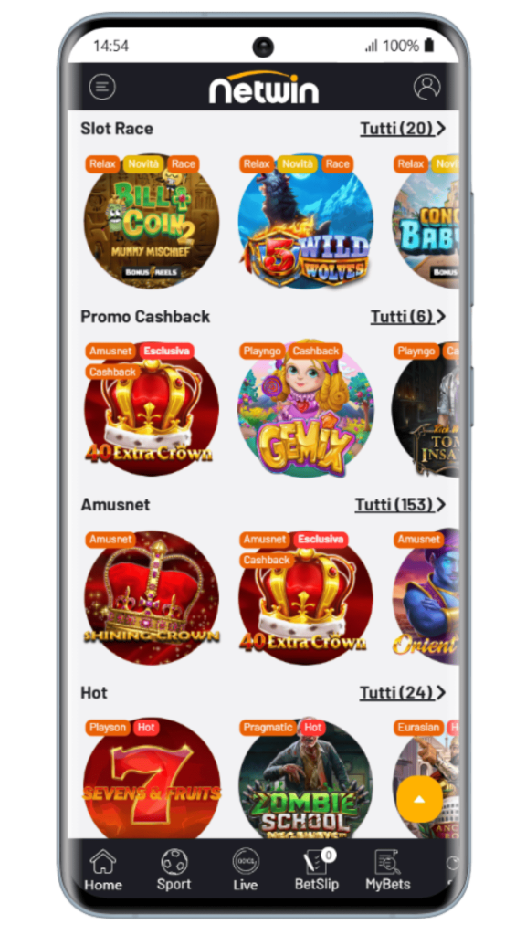 Giochi e slot al casinò netwin
